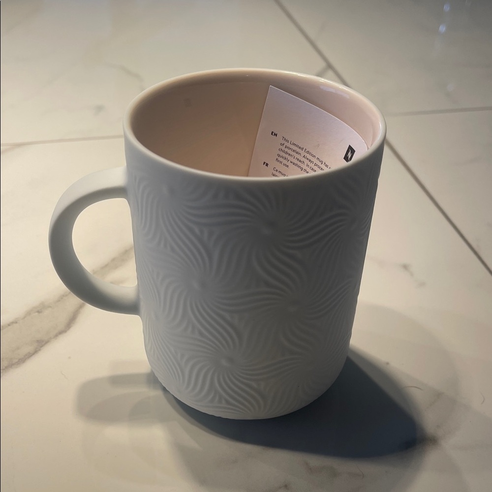 Nespresso Limited Edition Mug with Espresso Included Textured Wave Pattern